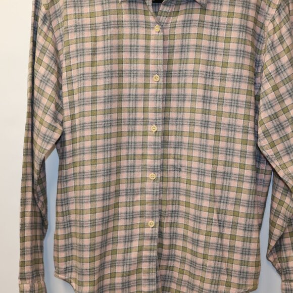 J. Crew Pink and Gray Checkered Shirt Size Small Womens Button Cuffs No Pocket - Picture 10 of 11